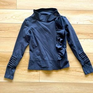 Karma athleisure, offset zipper funnel neck, top/jacket, Size L